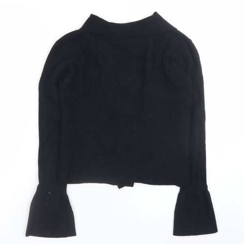 & Other Stories Women Black Wool Collared Button Cardigan Size S