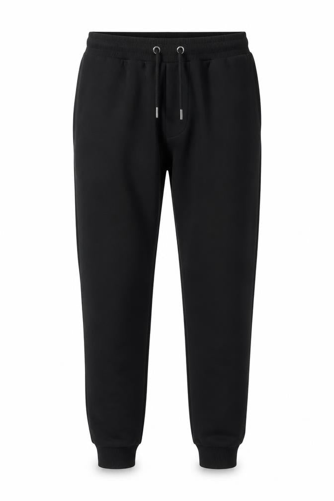 boohooMAN Men's Black Joggers L Logo Stripe Tapered Sweatpants