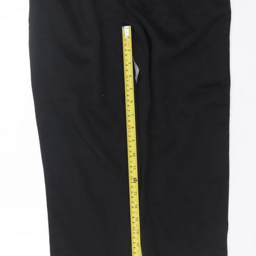 boohooMAN Men's Black Joggers L Logo Stripe Tapered Sweatpants