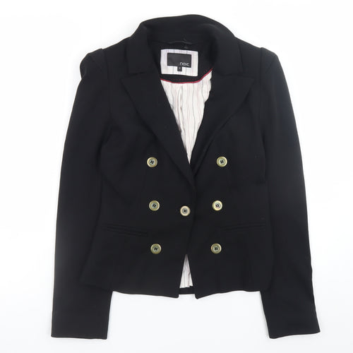 Next Women's Black Slim Fit Double Breasted Blazer Size 10