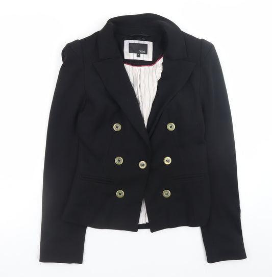 Next Women's Black Slim Fit Double Breasted Blazer Size 10