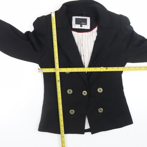 Next Women's Black Slim Fit Double Breasted Blazer Size 10