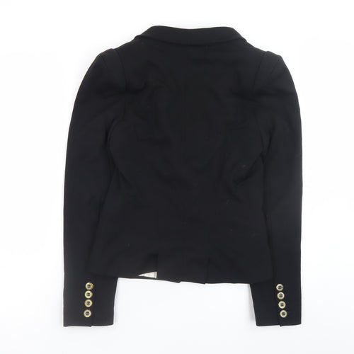 Next Women's Black Slim Fit Double Breasted Blazer Size 10