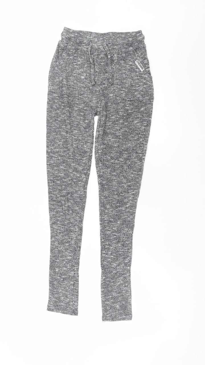 Gymshark Womens Grey XS Jogger Trousers Knit Stretch Comfort Fit