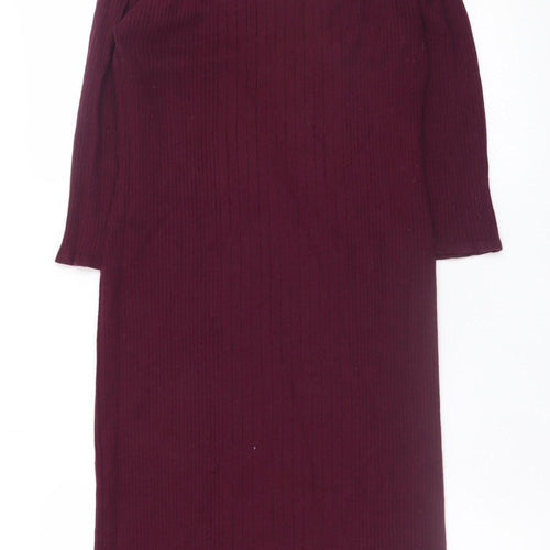 JoJo Maman Bébé Women's Red Knit Maternity Bodycon Dress M