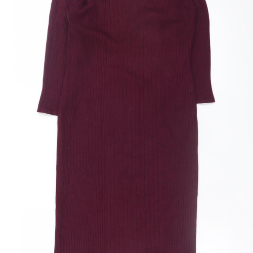 JoJo Maman Bébé Women's Red Knit Maternity Bodycon Dress M