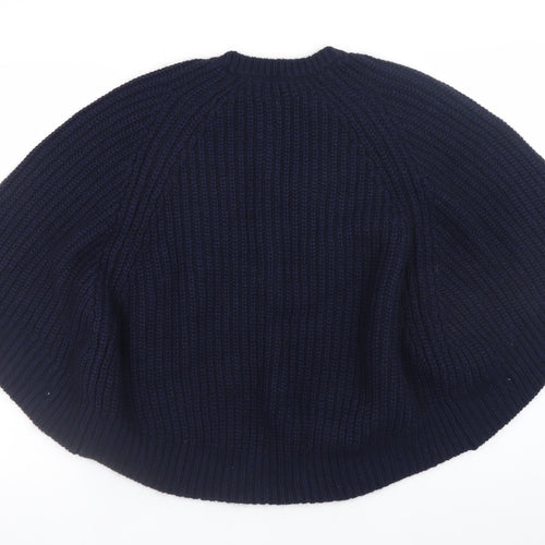 Marks and Spencer Women’s Blue Chunky-Knit Cape Jumper Size S