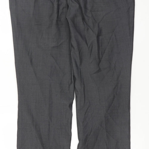 Next Men's Grey Wool Dress Pants Trousers 34W 31L Classic Fit