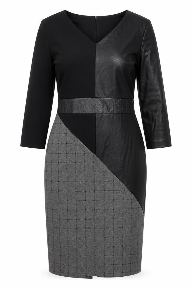 James Lakeland Women’s Black Sheath Dress Size 12 V-Neck Stretch