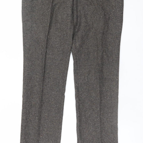 Next Women Grey Wool Blend Dress Trousers Size 32R