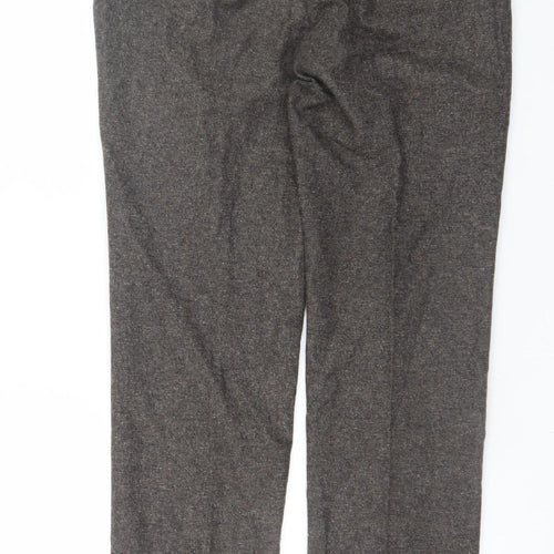 Next Women Grey Wool Blend Dress Trousers Size 32R