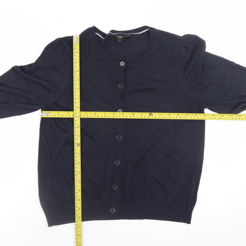 Next Women's Blue Crew Neck Button Cardigan Size 14