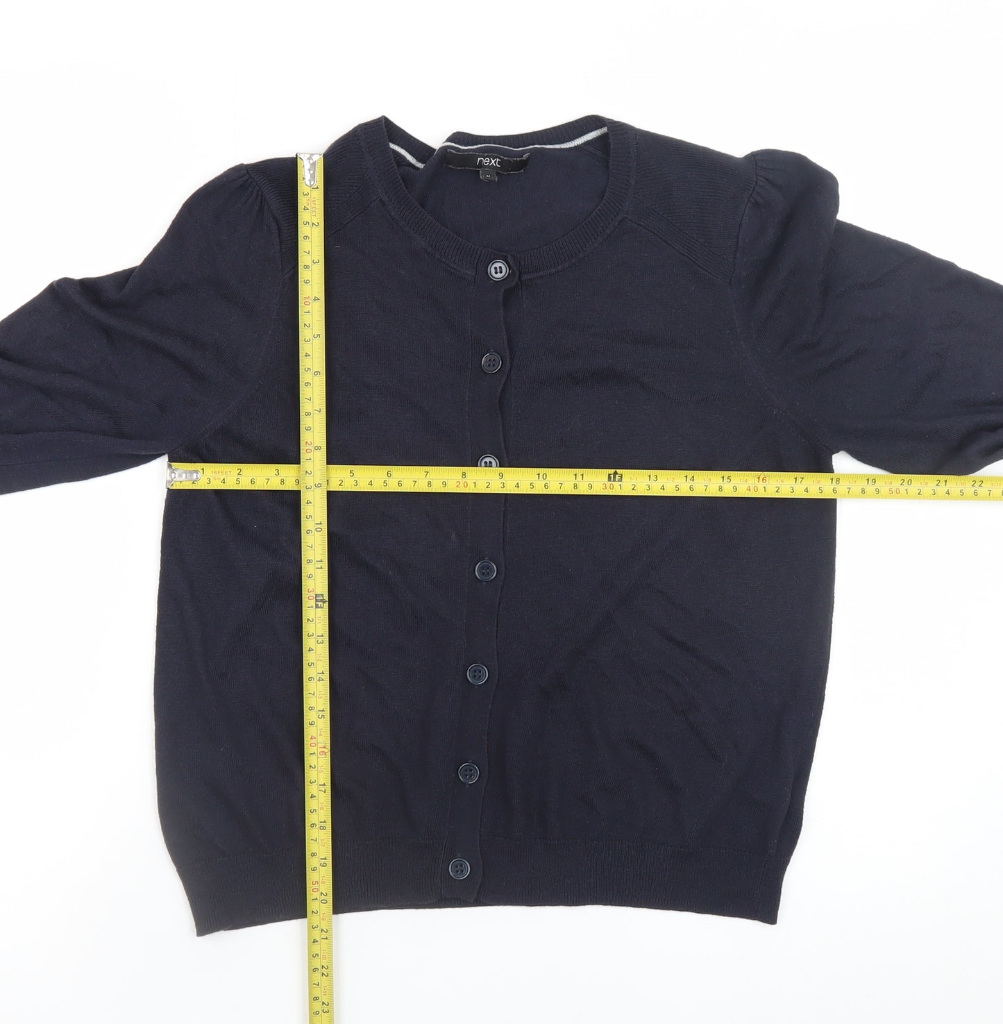 Next Women's Blue Crew Neck Button Cardigan Size 14