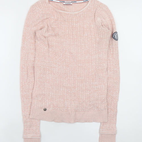 KangaROOS Women’s Pink Cable-Knit Cotton Blend Jumper Size 6