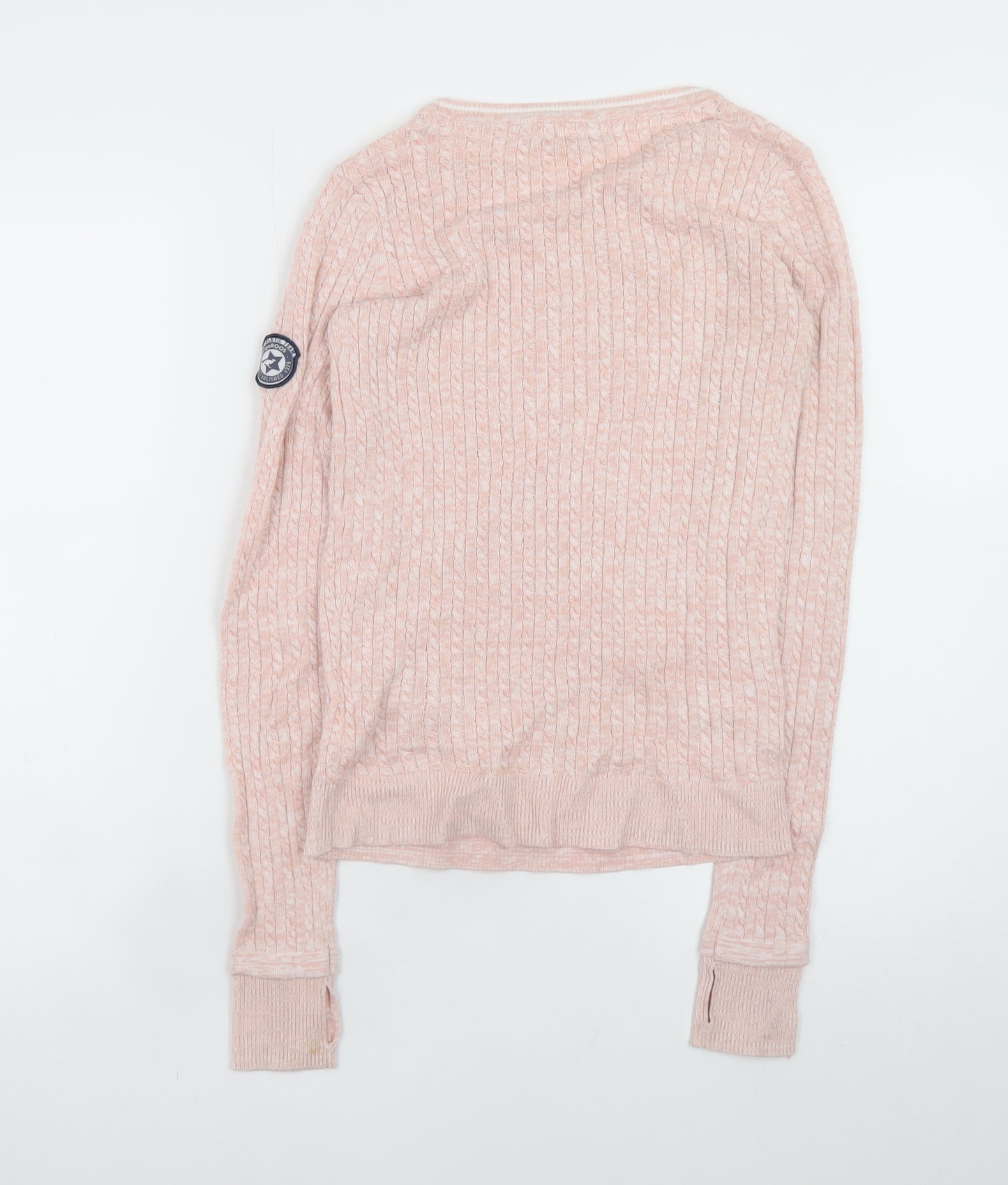 KangaROOS Women’s Pink Cable-Knit Cotton Blend Jumper Size 6
