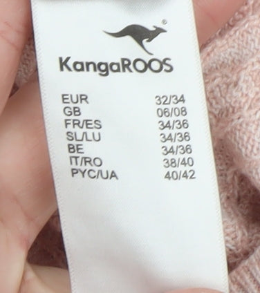 KangaROOS Women’s Pink Cable-Knit Cotton Blend Jumper Size 6