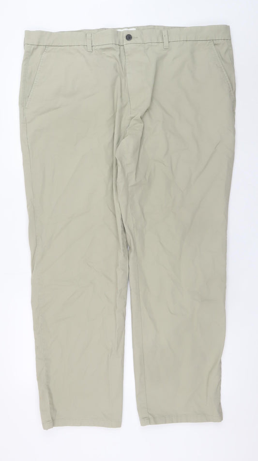 Marks and Spencer Mens Beige Chino Trousers 44in Waist Regular Fit