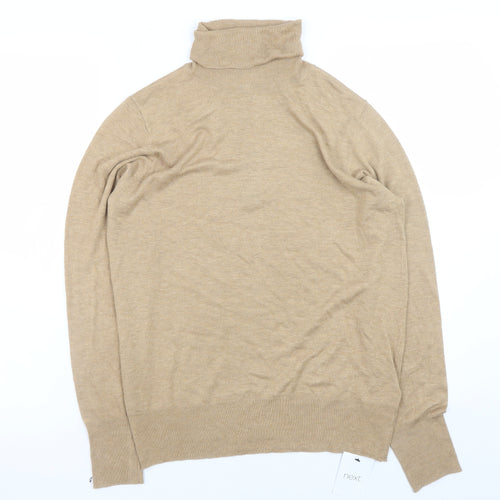 Next Women Beige Roll Neck Long Sleeve Pullover Jumper Size 12