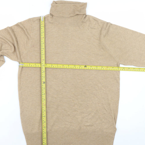Next Women Beige Roll Neck Long Sleeve Pullover Jumper Size 12