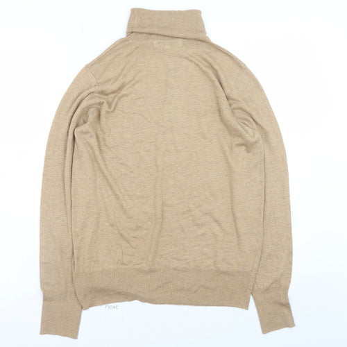 Next Women Beige Roll Neck Long Sleeve Pullover Jumper Size 12