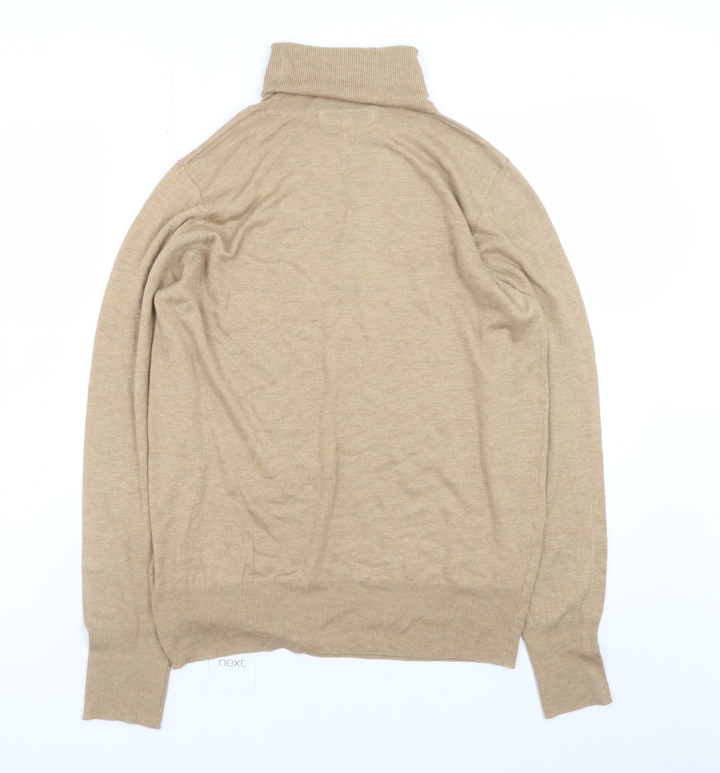 Next Women Beige Roll Neck Long Sleeve Pullover Jumper Size 12