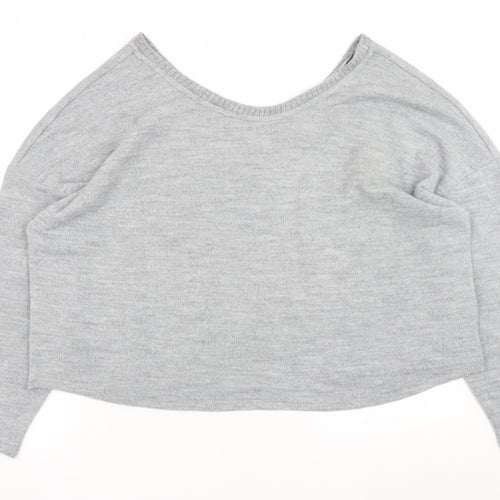 Marks and Spencer Women’s Grey V-Neck Long Sleeve Pullover Jumper Size 24