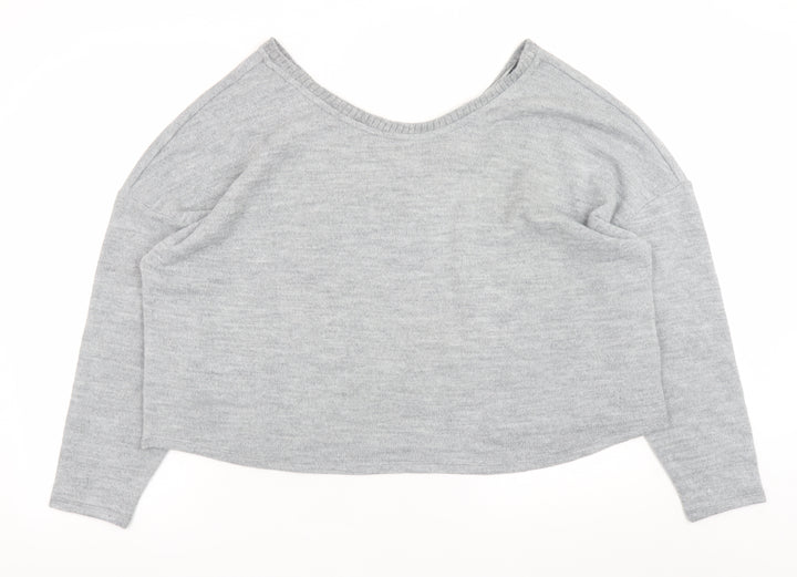 Marks and Spencer Women’s Grey V-Neck Long Sleeve Pullover Jumper Size 24