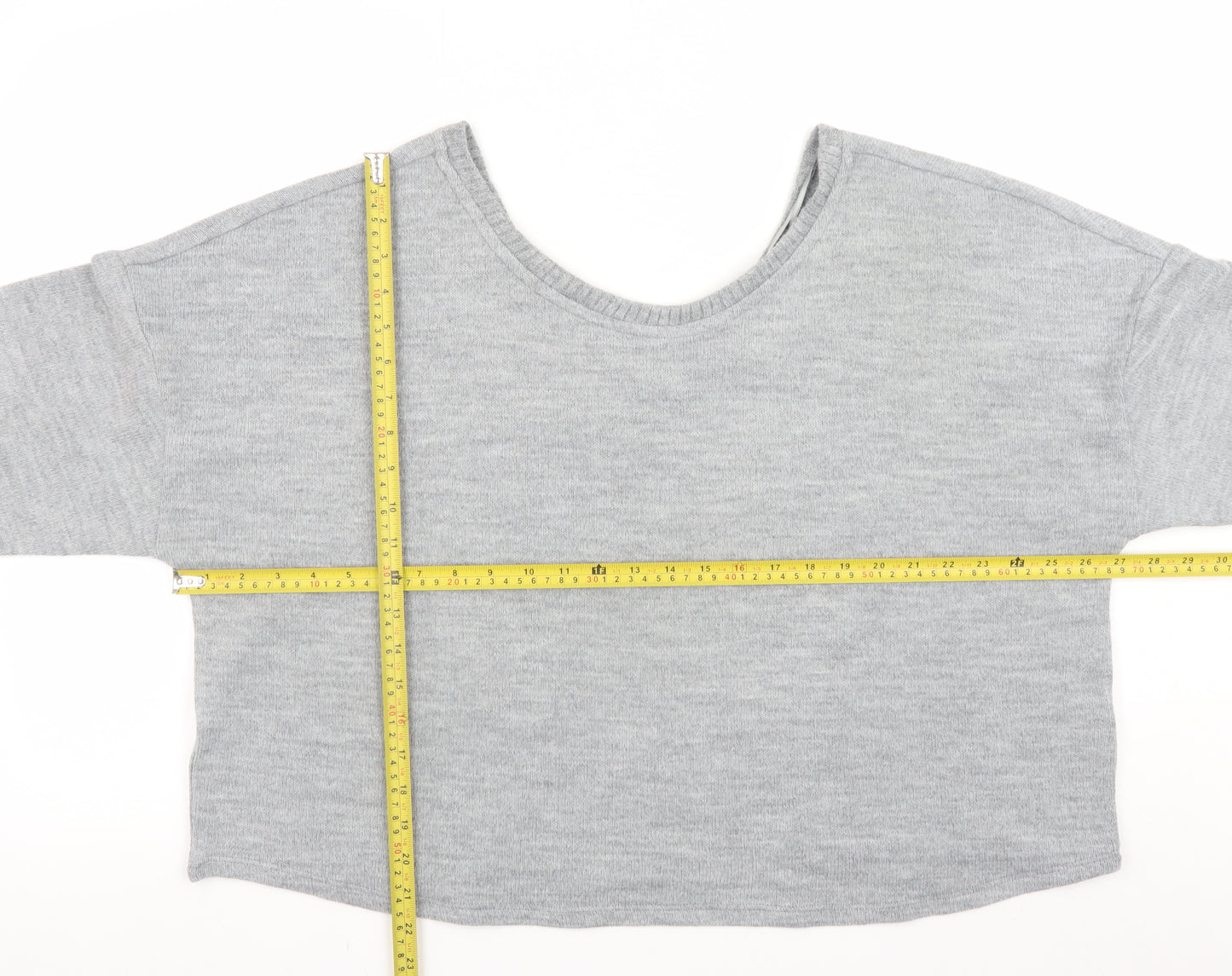 Marks and Spencer Women’s Grey V-Neck Long Sleeve Pullover Jumper Size 24
