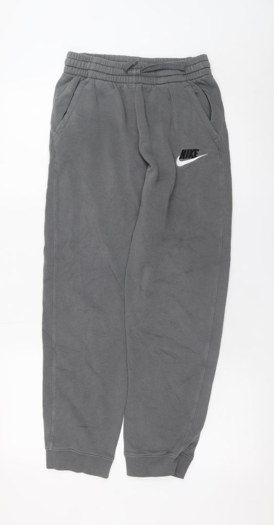 Nike Boys Grey XL Jogger Sweatpants with Drawstring Waist