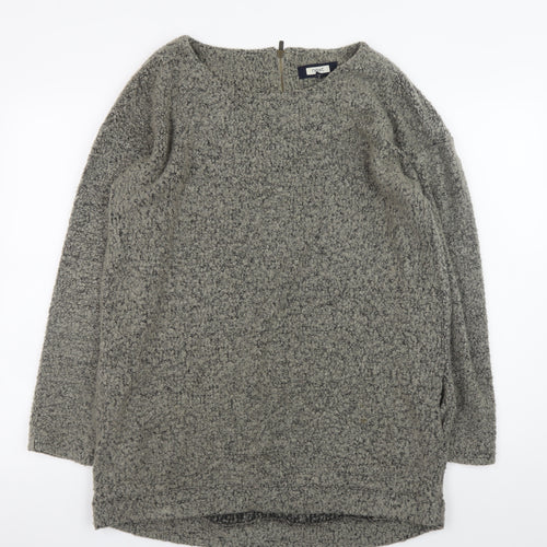 Next Women Grey Long Sleeve Textured Jumper UK 16 Wool Blend