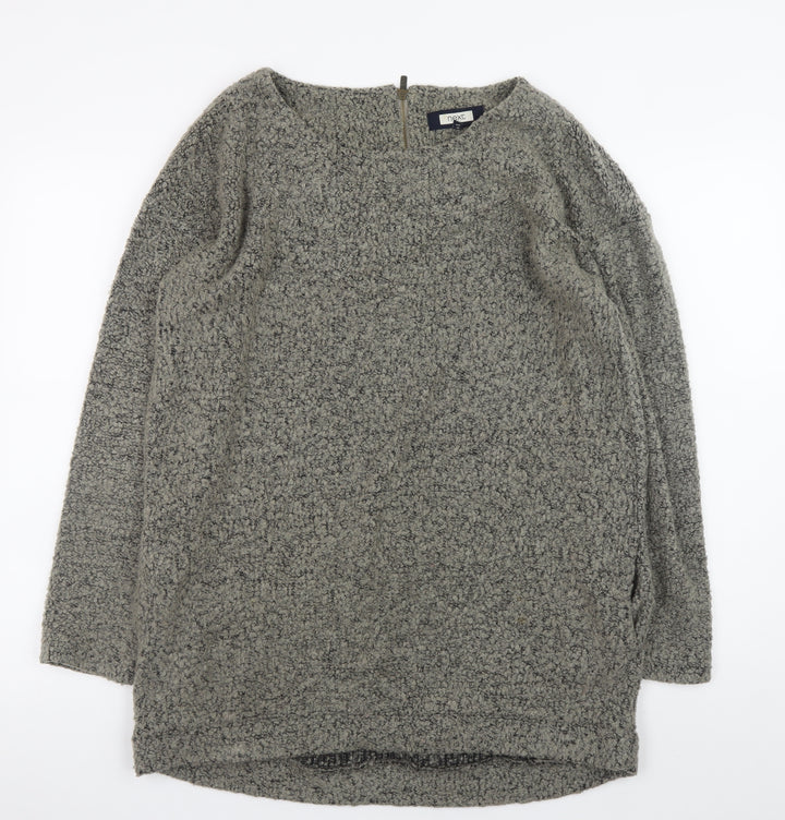 Next Women Grey Long Sleeve Textured Jumper UK 16 Wool Blend