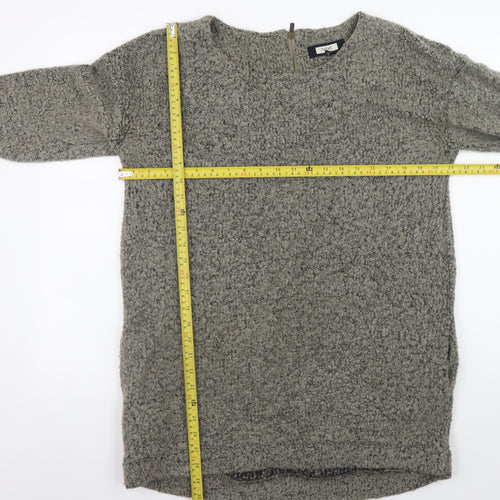Next Women Grey Long Sleeve Textured Jumper UK 16 Wool Blend