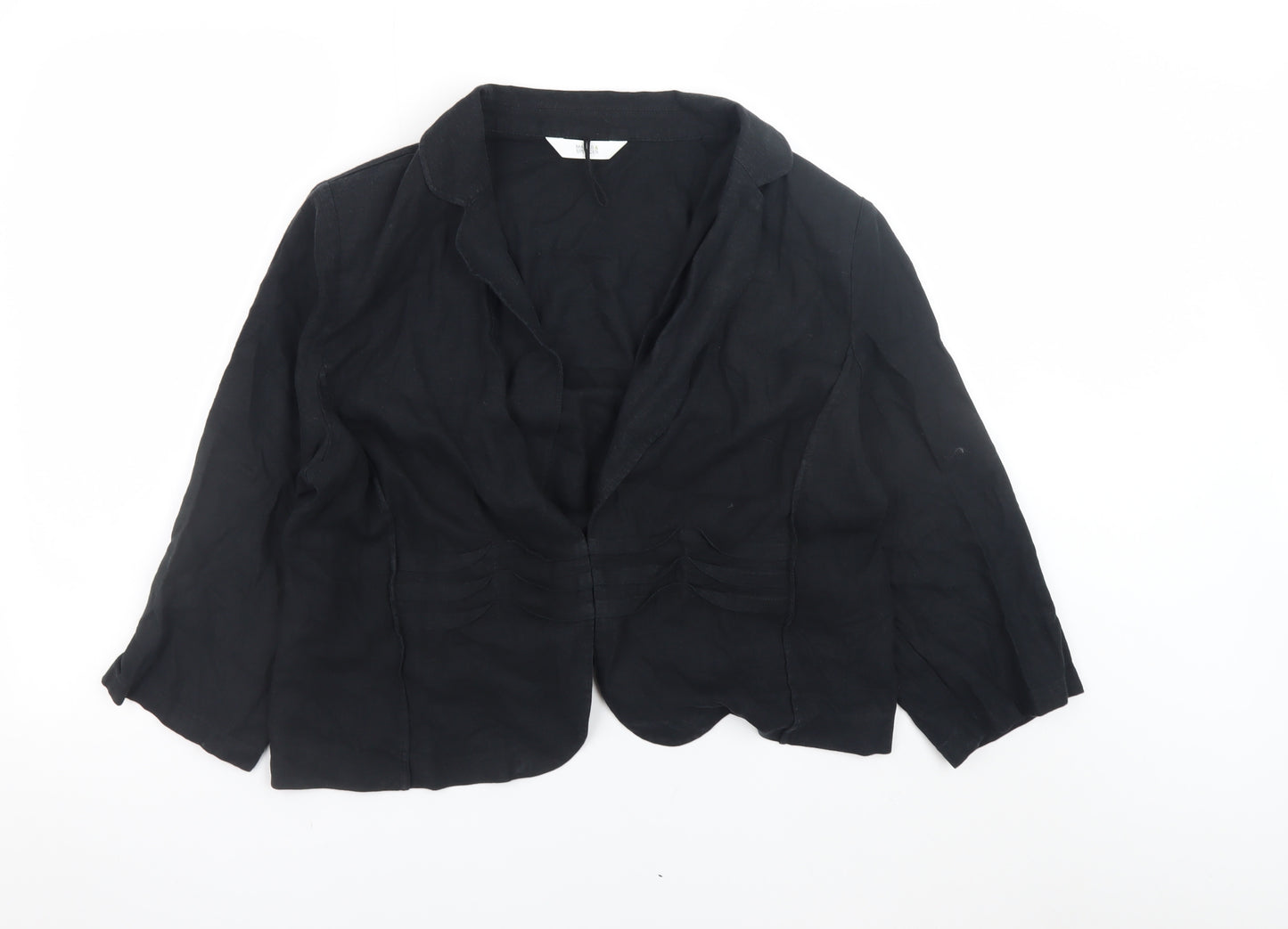 Marks and Spencer Women's Black Linen Blend Blazer UK 20