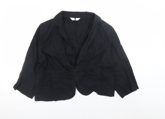 Marks and Spencer Women's Black Linen Blend Blazer UK 20