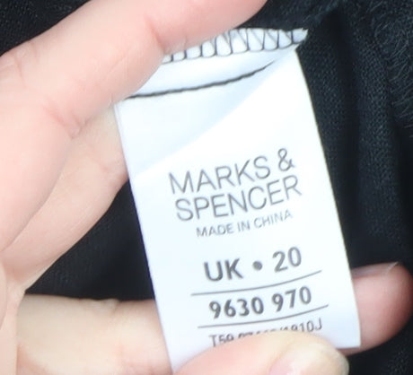 Marks and Spencer Women's Black Linen Blend Blazer UK 20