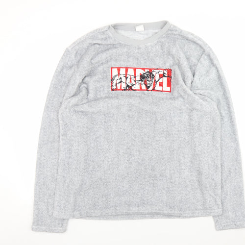 Primark Men’s Grey Marvel Fleece Pyjama Top 2XL Long Sleeve