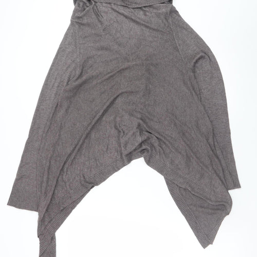 H&M Women Brown Viscose Knit Long Sleeve Open Cardigan Size 12