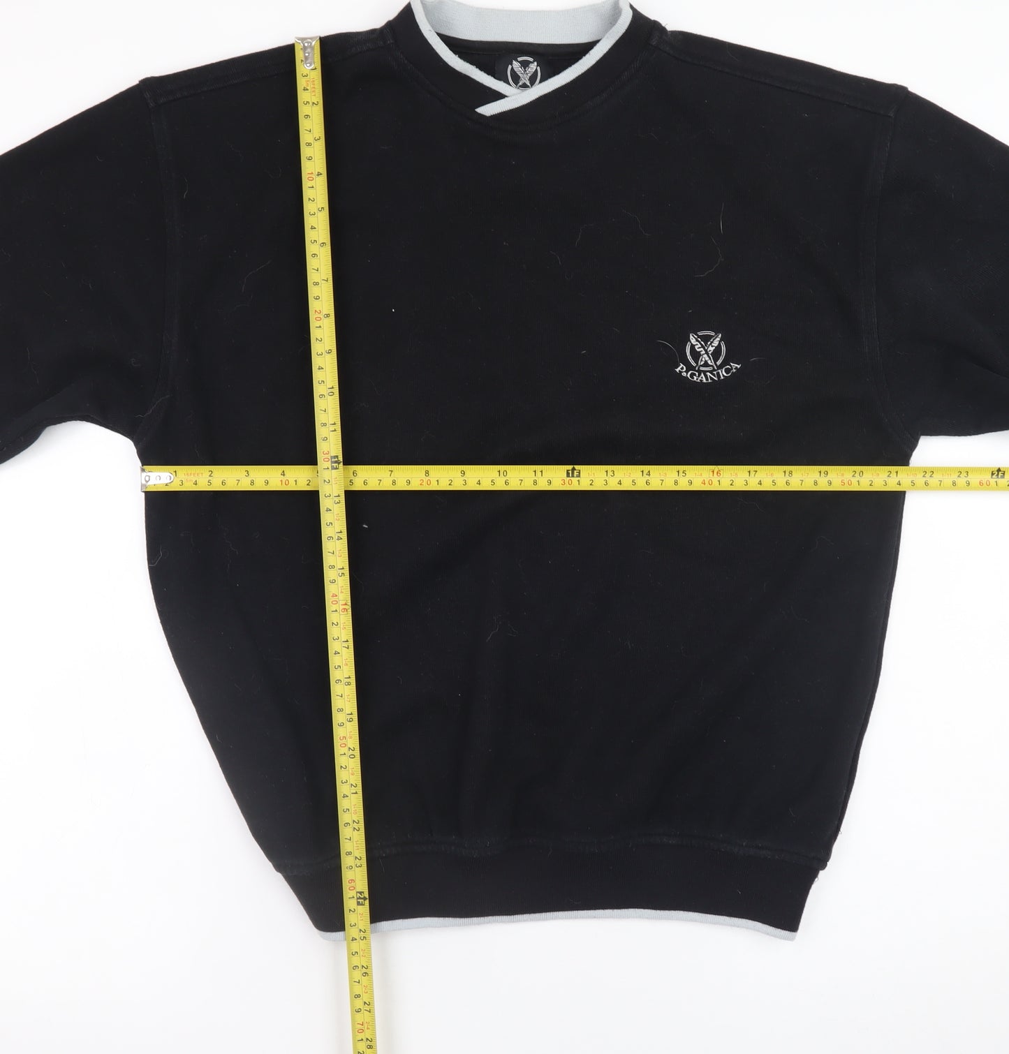 Paganica Men's Black Crew Neck Pullover Sweatshirt Size M