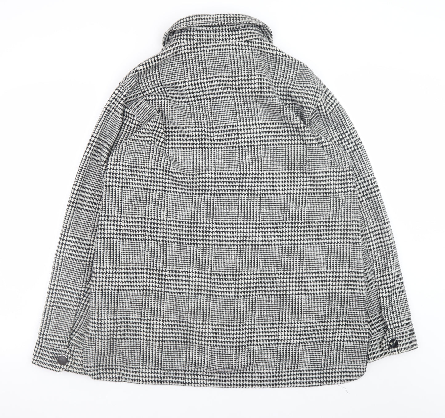 Next Womens Grey Check Button Up Shacket Size 16