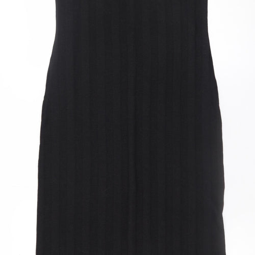 H&M Women's Black Ribbed Knit Sleeveless Tank Midi Dress XS