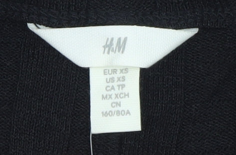 H&M Women's Black Ribbed Knit Sleeveless Tank Midi Dress XS