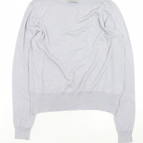 John Smedley Men’s Grey Wool Cotton Small Crew Neck Jumper