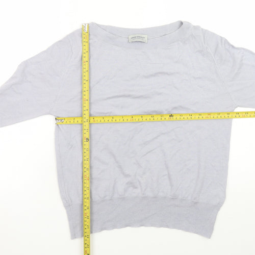 John Smedley Men’s Grey Wool Cotton Small Crew Neck Jumper