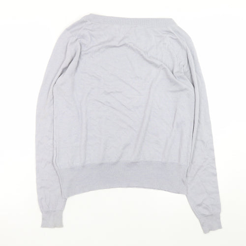 John Smedley Men’s Grey Wool Cotton Small Crew Neck Jumper