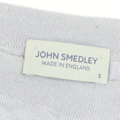 John Smedley Men’s Grey Wool Cotton Small Crew Neck Jumper