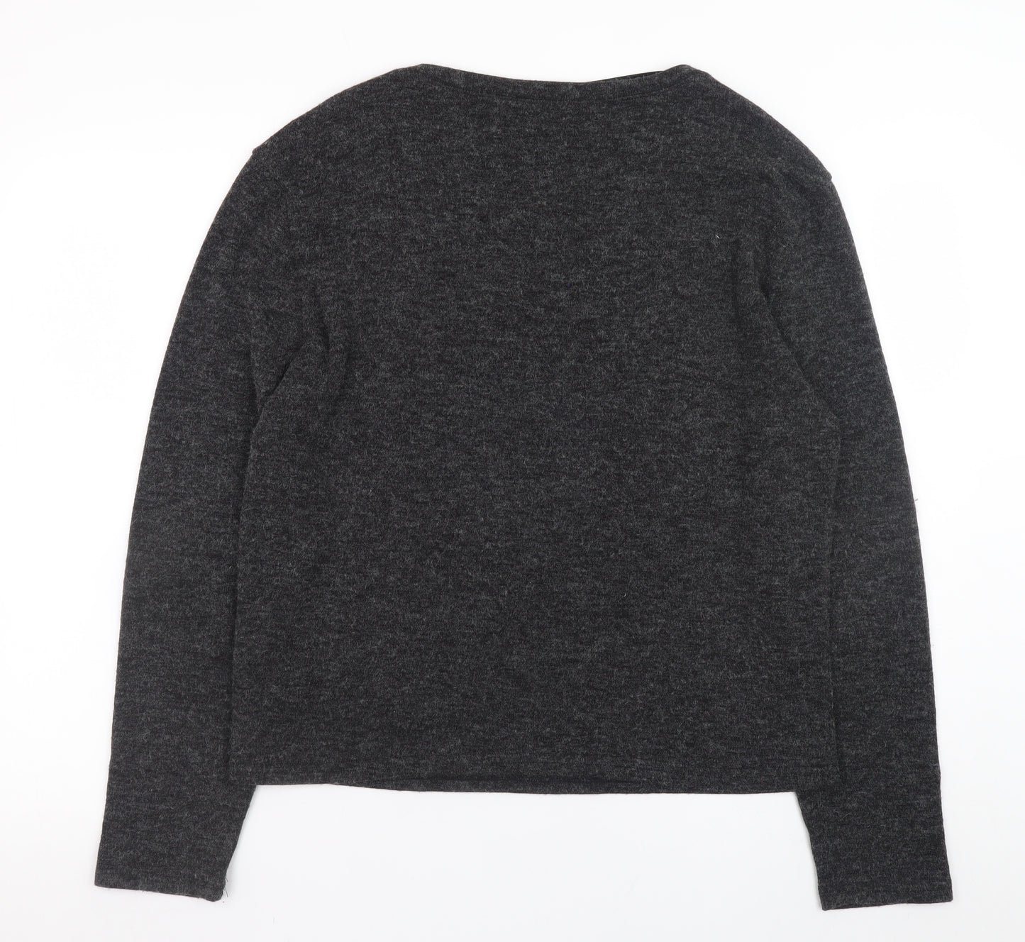 Madam Rage Women Grey Heart Button Pullover Jumper Size 16