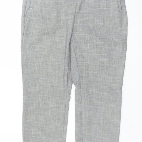 Next Women’s Grey Check Trousers Size 8 Regular Straight Leg Workwear