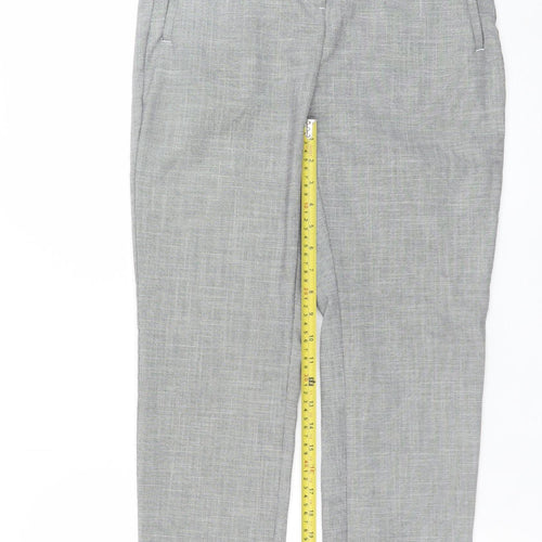 Next Women’s Grey Check Trousers Size 8 Regular Straight Leg Workwear