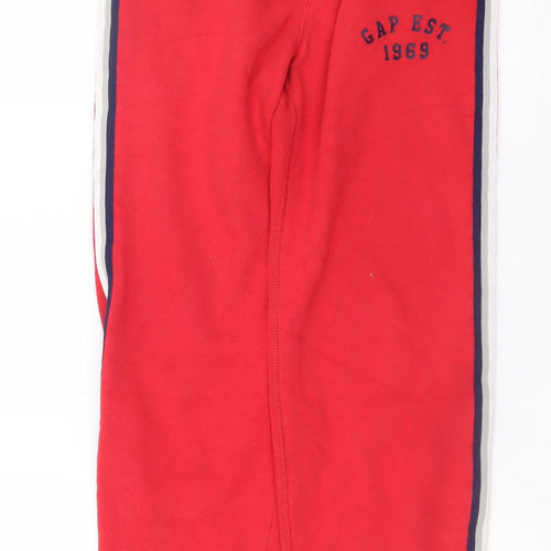 GAP Kids Boys Red Jogger Trousers 13-14 Years Fleece Elastic Waist