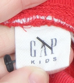 GAP Kids Boys Red Jogger Trousers 13-14 Years Fleece Elastic Waist